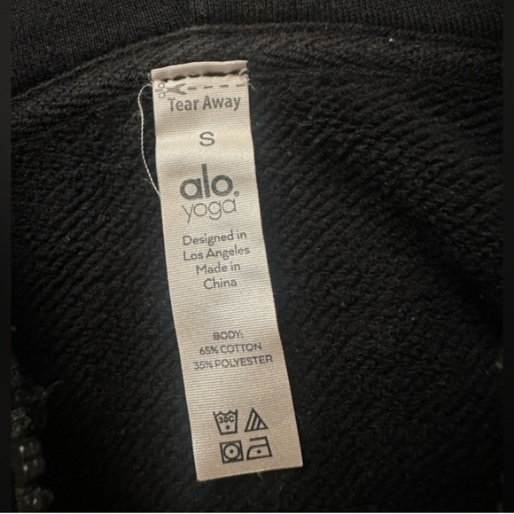 ALO Yoga Crop Black Hoodie - Picture 2 of 3